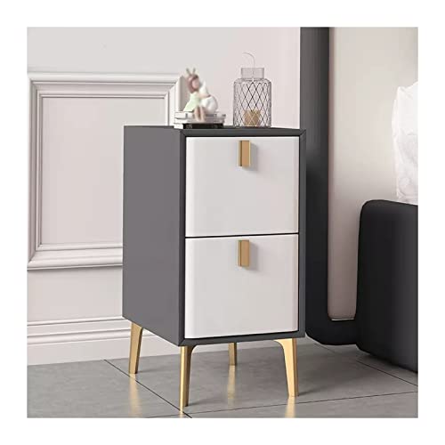 SHZZHS Generic Bedside Table Modern Bedside Table Narrow Bedside Table with Storage Drawer Narrow Wood Metal for Home Apartment Dorm Grey + White Bedside Decor von SHZZHS