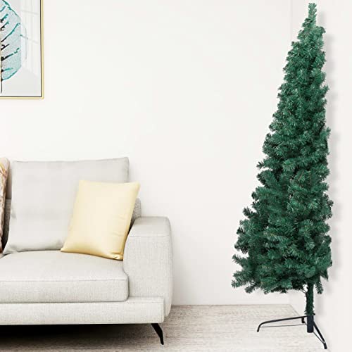 SHZZHS Halber Weihnachtsbaum, künstlicher Eckweihnachtsbaum, saisonaler Weihnachtsbaum mit Ständer, für drinnen und draußen, Zuhause, Feiertagsdekoration, Festschmuck, Grün, 120 cm, PVC, modisch von SHZZHS