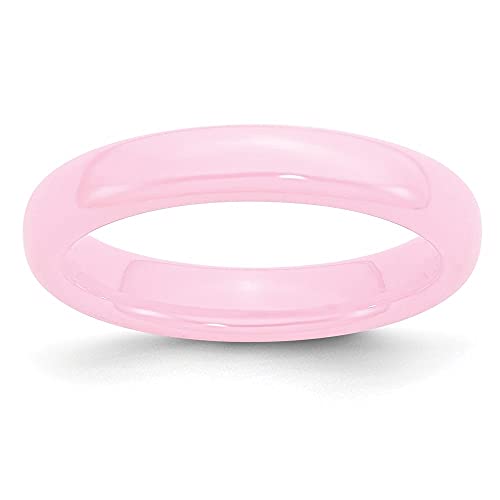 SHZZHS Keramik-Rosa, 4 mm, poliertes Band, Größe 5,5 für Damen von SHZZHS