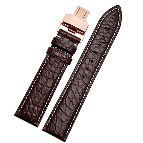 SHZZHS Krokodillederarmband für Armbänder jeder Marke, 12, 13, 14, 15 mm Bänder mit Faltschließe von SHZZHS