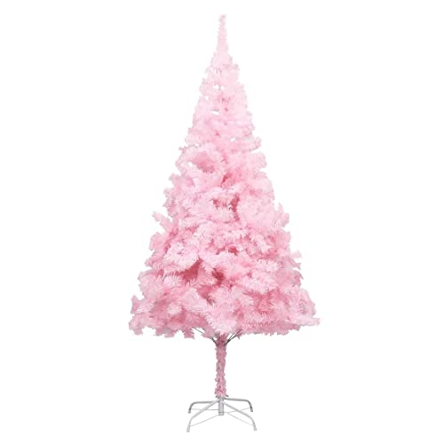 SHZZHS Künstlicher Weihnachtsbaum, Pop-up-Weihnachtskiefer mit Ständer und dicken Zweigen, schlanker Weihnachtsbaum für die Weihnachtsdekoration drinnen und draußen, Rosa, 180 cm, PVC, modisch von SHZZHS