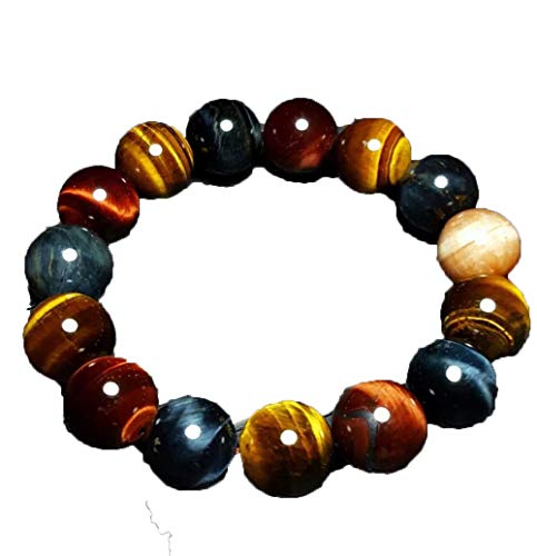 SHZZHS Natürliches Tigerauge-Armband, 12 mm, Perlen, Schmuckzubehör, Mehrfarbig, Tigerauge-Stein, für Männer und Frauen von SHZZHS