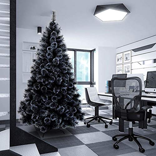 SHZZHS Schwarze automatische künstliche Weihnachts-verschlüsselte Tannennadeln, Weihnachten mit Metallhalterung, Weihnachtsfensterdekoration (Farbe: Schwarz, Größe: 150 cm (59 Zoll)) von SHZZHS