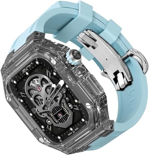 SHZZHS Transparentes Uhrengehäuse, Silikonband, für 8, 7, 6, 5, 4 SE-Serie, Sportuhrenarmband-Gehäuse, Mod-Kit, für Iwatch 44 mm, 45 mm, 49 mm, Uhrenersatzzubehör von SHZZHS