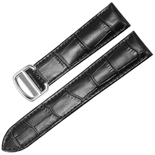 SHZZHS Uhrenarmband für Cartier Tank Solo Ronde DE Echtes Leder Uhrenkette Faltschließe Uhrenarmband Zubehör Uhrenarmband Gürtel von SHZZHS