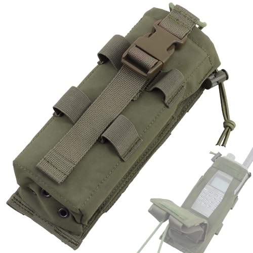 PRC152/148 Funk-Molle-Taktische Tasche für Airsoft Paintball Jagd Militär Walkie Tasche Schnellverschluss Freisprecheinrichtung Drop-Down-Talkie Pack (grün) von SIANKO