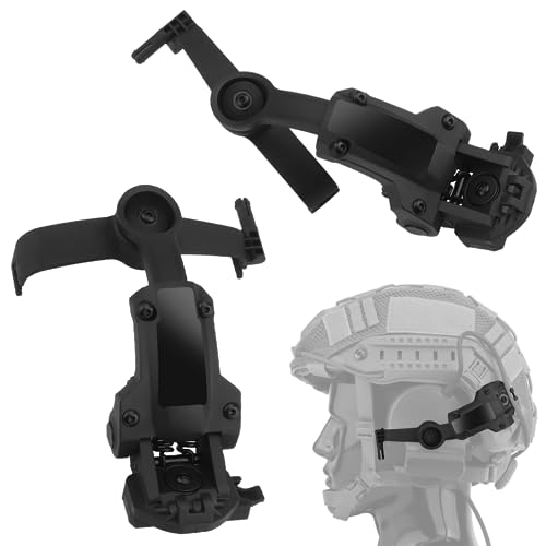 Taktischer Headset-Adapter für Comtac 2/3, für Ops-Core Arc & M-Lok Helm-Seitenschiene, 360° drehbar, verstellbare Kopfhörer-Ohrenschützer-Halterung, Schwarz von SIANKO