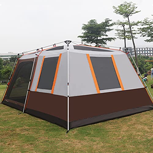 3-4-5-8-Personen-Zelte, Tunnelzelte, Zelte für Camping, wasserdicht, 2 Zimmer und Wohnzimmer, automatische Pop-Up-Zelte, mit feuchtigkeitsbeständiger Matte (Farbe: Braun) (Braun) von SIBEG