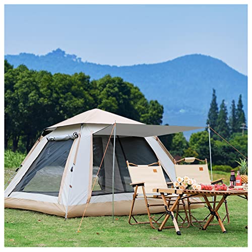 Campingzelt, 4-Mann-Doppeltüren und Vier Fenster, lässt Sich in DREI Sekunden öffnen, schnelles Zelt, robust und leicht, großes Familienzelt für Wander- und Rucksackreisen von SIBEG