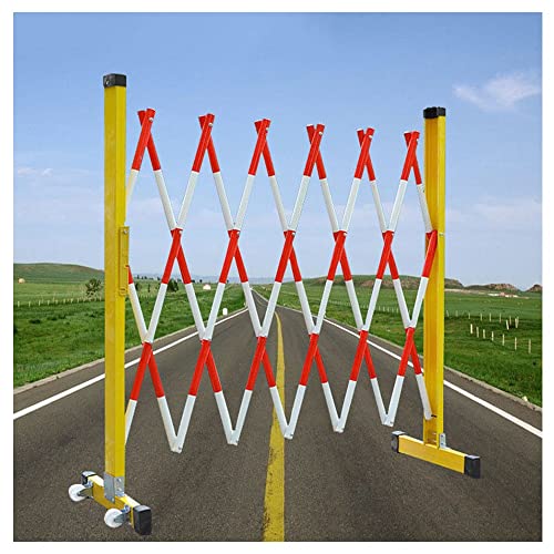 Erweiterbare Barrikade |Mobiles Sicherheitsabsperrgitter |Verkehrszaun aus Stahl |Absperrgitter zur Massenkontrolle für Krankenhäuser, Depots und Garagen (Farbe: Rot, Gelb, Größe: 1,2 x 6 m) von SIBEG