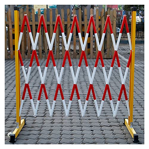 Erweiterbare Mobile Barrikade, einziehbarer Verkehrszaun für den Außenbereich, Flexible Barrieren zur Massenkontrolle, Schutz für Leitpfosten (Farbe: Rot-Weiß, Größe: 1,2 x 2 m) von SIBEG