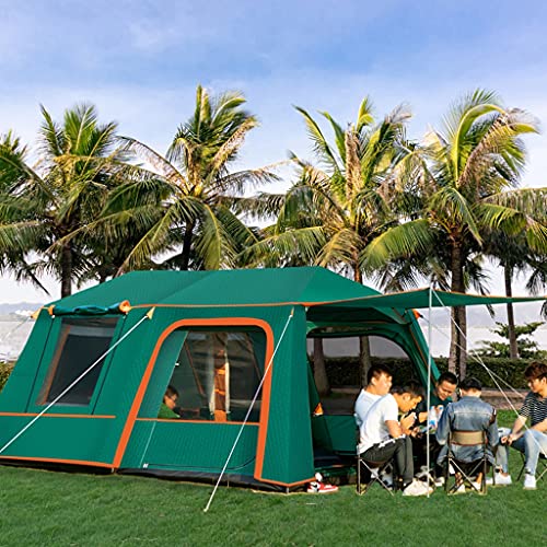 Familienzelte für Camping, Grill-Campingzelt im Freien, Zelt für 4–6 Personen, 4-Jahreszeiten-Zelte, unverzichtbar für Festivals, Familienzelt mit 1 Schlafzimmer (Farbe: Braun) (Grün) von SIBEG
