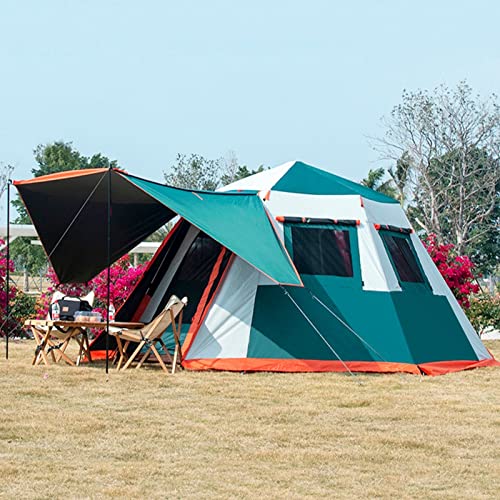 Große Campingzelte, automatisch, mit Veranda, 4–6 Personen, sofortiges Pop-Up-Zelt, ultraleichtes Kuppel-Familienzelt, 4 Jahreszeiten, wasserfest und Winddicht, Outdoor-Campingzelt mit Abnehmbarer von SIBEG