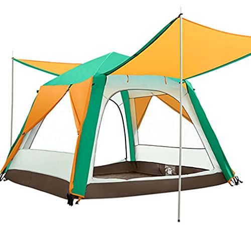 Pop-Up-Zelt, Campingzelt für 5–6 Personen, 6-Personen-Familien-Campingzelt mit 360°-Panoramablick, Festival Essential, automatisches, sofort tragbares Zelt für Garten, Rasen, im Freien (Farbe: Braun) von SIBEG