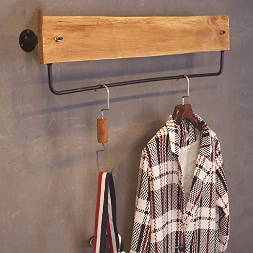 Retro-Kleiderregal, Wandschrank mit Kleiderstangen, 2 Sockel, Kleiderständer, Kleiderbügel, Aufbewahrung für Bekleidungsgeschäft (Größe: 105 cm) von SIBEG
