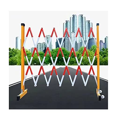 SIBEG Erweiterbare Tor-Metallbarrikade, leicht zu bewegender Verkehrszaun, einziehbare Sicherheitsbarriere, Auffahrt für Arbeitsbereiche, Garagen, Ladedock (Farbe: Rot-Weiß, Größe: 1,2 x 1,5 m) von SIBEG