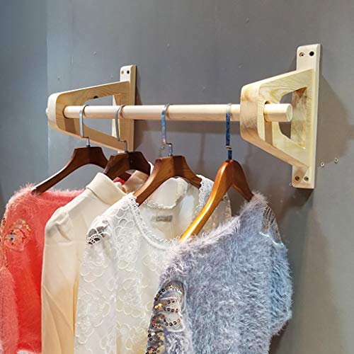 SIBEG Kleiderständer zur Wandmontage aus Holz – Kleiderständer im Retro-Stil für Zuhause/Einzelhandel, Kleiderständer mit Holzsockel (Größe: 100 x 25 x 30 cm) von SIBEG