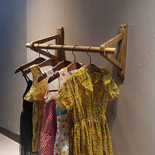 SIBEG Vintage-Kleiderständer zum Aufhängen – Kleiderständer aus Holz, Kleiderstange im Retro-Stil, Kleiderständer mit Holzsockel – 60/80/100 cm (Farbe: Retro-Farbe, Größe: 60 x 26 x 30 cm) von SIBEG