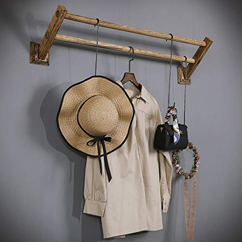 SIBEG Wand-Kleiderstange aus Holz – Wand-Kleiderständer mit 2 Holzstangen, kommerzieller Kleiderständer (Größe: 100 cm) von SIBEG