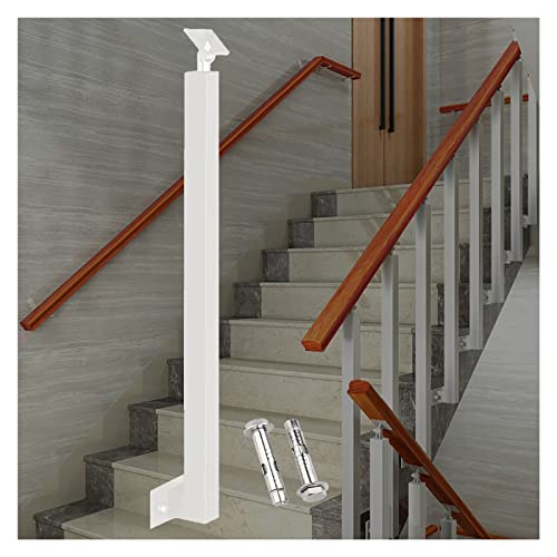 Terrassenbaluster – Metalldeckgeländer, Treppe, Veranda, Treppenspindeln für Holz- und Verbunddecks, quadratische Innentreppenbaluster mit Schraubensatz (Farbe: Weiß, 1 Packung, Größe: 80 cm/31,5 von SIBEG
