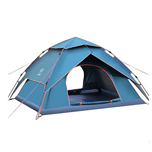 Zelt Instant Automatisches Zelt Doppelschichtiges Campingzelt 3-4 Personen Familienkuppelzelte Wasserdichtes Vordach Automatisches Rucksackwandern Wandern für Wanderreisen (Armeegrün) von SIBEG