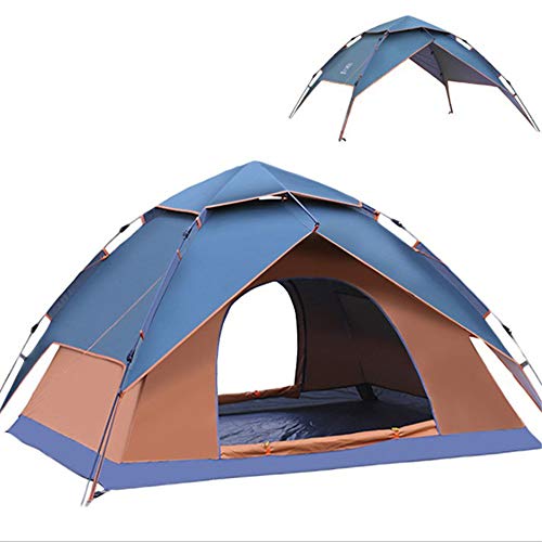 Zelt Instant Automatisches Zelt Doppelschichtiges Campingzelt 3-4 Personen Familienkuppelzelte Wasserdichtes Vordach Automatisches Rucksackwandern Wandern für Wanderreisen (Limettengrün) von SIBEG