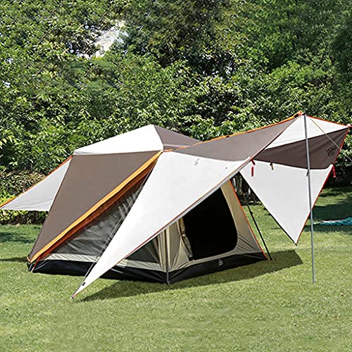 Zelte für Camping, wasserdicht, Pop-Up-Zelt, Campingzelte und Unterstände, Zelte mit Überdachung Oben, großes Oberlicht, Familienzelte für 3–5 Personen, mit Doppelhallen vorne und hinten (Farbe: von SIBEG