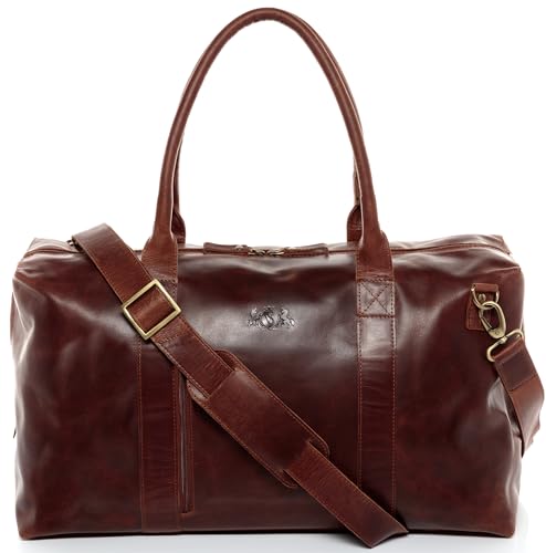 SID & VAIN große XL Reisetasche echt Leder - Sporttasche groß Yale Zip - Weekender Handgepäck mit Schultergurt - Ledertasche Herren und Damen braun handgefertigt SID & VAIN große XL Reisetasche echt Leder - Sporttasche groß Yale Zip - Weekender Handgepäck mit Schultergurt - Ledertasche Herren und Damen braun handgefertigt von SID & VAIN