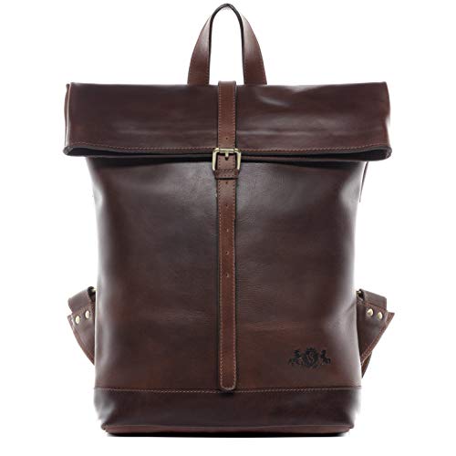 SID & VAIN Rucksack echt Leder Jay Backpack Tagesrucksack Kurierrucksack 15.4 Zoll Laptop Lederrucksack Laptopfach 15,6 Zoll Lederrucksack Herren, Dunkelbraun SID & VAIN Rucksack echt Leder Jay Backpack Tagesrucksack Kurierrucksack 15.4 Zoll Laptop Lederrucksack Laptopfach 15,6 Zoll Lederrucksack Herren, Dunkelbraun von SID & VAIN