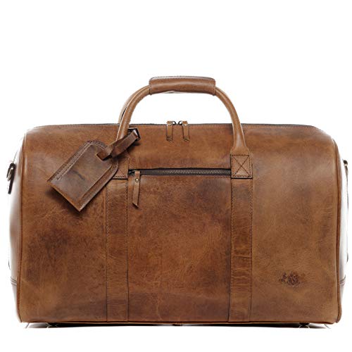 SID & VAIN große Reisetasche echt Leder - Sporttasche Chad 52 cm XL - Weekender Handgepäck Herrentasche mit Schultergurt - Ledertasche Herren Hellbraun handgefertigt SID & VAIN große Reisetasche echt Leder - Sporttasche Chad 52 cm XL - Weekender Handgepäck Herrentasche mit Schultergurt - Ledertasche Herren Hellbraun handgefertigt von SID & VAIN