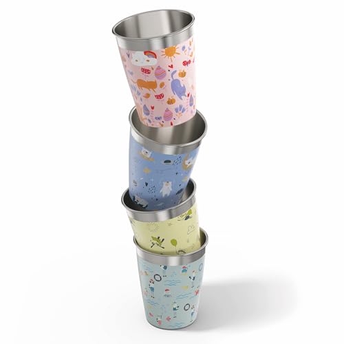 SIGG Kinderbecher Set Daydream (4 x 0.35 L), Trinkbecher für Kinder in 4 bunten Designs für Jungen und Mädchen, praktische Edelstahlbecher für zu Hause und unterwegs SIGG Kinderbecher Set Daydream (4 x 0.35 L), Trinkbecher für Kinder in 4 bunten Designs für Jungen und Mädchen, praktische Edelstahlbecher für zu Hause und unterwegs von SIGG