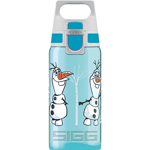 SIGG - Trinkflasche Kinder - Viva One Disney Die Eiskönigin Olaf - Für Kohlensäurehaltige Getränke Geeignet - Auslaufsicher - Spülmaschinenfest - BPA-frei - Sport - Hellblau - 0,5L von SIGG