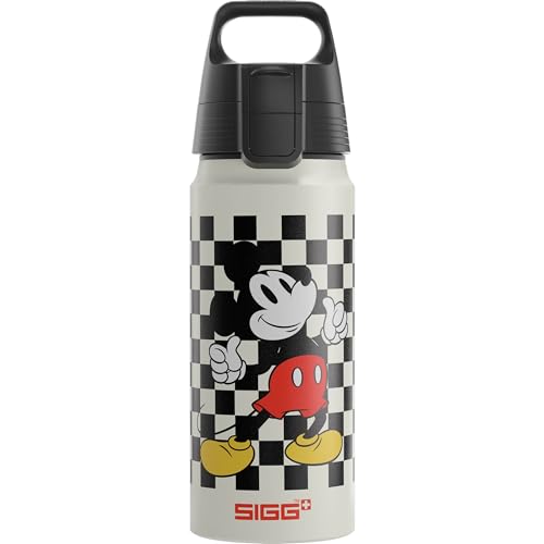 SIGG - Alu Trinkflasche Kinder - WMB ONE Mickey Retro Disney - Kohlensäuregeeignet - Auslaufsicher - Federleicht - BPA-frei - ClimatePartner Zertifiziert - Sport & Schule - Weiß & Schwarz - 0,6L SIGG - Alu Trinkflasche Kinder - WMB ONE Mickey Retro Disney - Kohlensäuregeeignet - Auslaufsicher - Federleicht - BPA-frei - ClimatePartner Zertifiziert - Sport & Schule - Weiß & Schwarz - 0,6L von SIGG