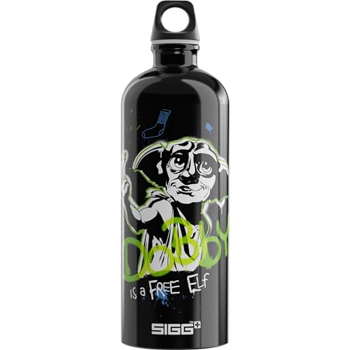 SIGG - Alu Trinkflasche - Traveller Dobby - Klimaneutral Zertifiziert - Für Kohlensäurehaltige Getränke Geeignet - Auslaufsicher - Federleicht - BPA-frei - Schwarz - 1L von SIGG