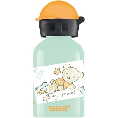 SIGG - Alu Trinkflasche Kinder - KBT Bear friend - Auslaufsicher - Federleicht - BPA-frei - Klimaneutral Zertifiziert - Hellgrün- 0,3L von SIGG