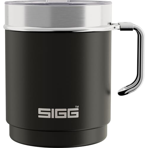 SIGG - Camp Thermobecher - Travel Mug Night Black - Mit Tritan-Deckel - Spülmaschinenfest - Mit Henkel - BPA-frei - Isolierbecher doppelwandig - Weiss - 0,3L von SIGG