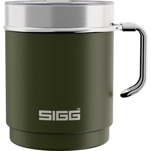SIGG - Camp Thermobecher - Travel Mug Roasted Green - Mit Tritan-Deckel - Spülmaschinenfest - Mit Henkel - BPA-frei - Isolierbecher doppelwandig - Weiss - 0,36L von SIGG