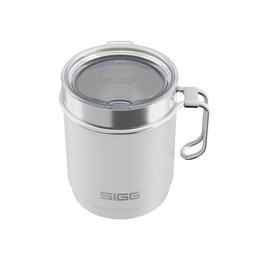 SIGG - Camp Thermobecher - Travel Mug Snow White - Mit Tritan-Deckel - Spülmaschinenfest - Mit Henkel - BPA-frei - Isolierbecher doppelwandig - Weiss - 0,36L von SIGG