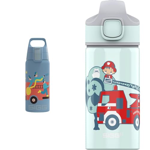 SIGG - Isolierte Trinkflasche Kinder - Shield Therm Kids & Miracle Kinder Trinkflasche (0.4 L), robuste Kinderflasche mit auslaufsicherem Deckel, einhändig bedienbare Trinkflasche mit Strohhalm von SIGG