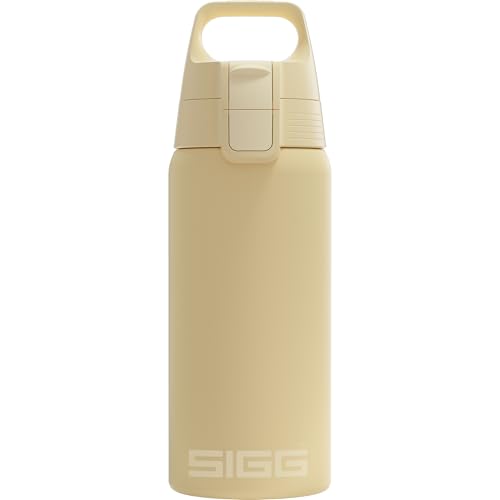 SIGG - Isolierte Trinkflasche - Thermosflasche Shield Therm One Opti Yellow kohlensäurehaltige Getränke - Auslaufsicher - Spülmaschinenfest - BPA-frei - 90% recycelter Edelstahl - Hellgelb - 0,5L von SIGG