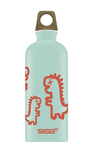 SIGG Traveller MyPlanet™ Recyclosaurus Kinder Trinkflasche (0.6 L), klimaneutrale und auslaufsichere Kinderflasche, schadstofffreie Trinkflasche aus Aluminium, Made in Switzerland [Amazon Exclusive] von SIGG