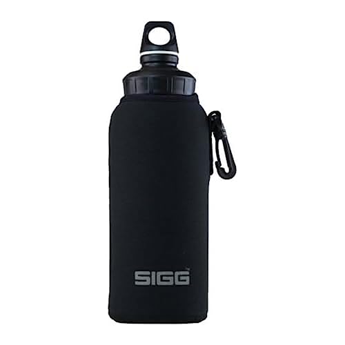 SIGG Neoprene Pouch Black WMB (0.75 L), modische Schutzhülle für jede SIGG Trinkflasche mit Weithals, handliche Flaschentasche aus Neopren von SIGG