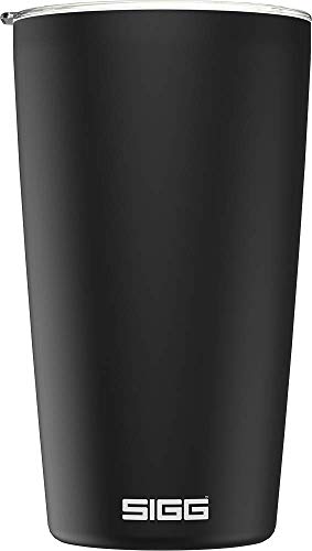 SIGG Neso Cup Black Thermobecher (0.4 L), schadstofffreier und isolierter Kaffeebecher, Coffee to go Becher aus 18/8 Edelstahl, mit Keramik Pure Ceram Beschichtung von SIGG