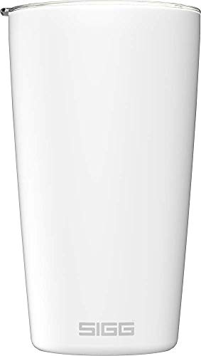 SIGG Neso Cup White Thermobecher (0.4 L), schadstofffreier und isolierter Kaffeebecher, Coffee to go Becher aus 18/8 Edelstahl, mit Keramik Pure Ceram Beschichtung von SIGG