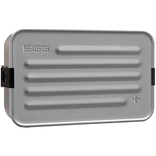 SIGG Metal Box Plus L Lunchbox (1.2 L), moderne Brotdose mit praktischem Einsatz für unterwegs, federleichte Wander Brotbox aus Aluminium mit Trennwand SIGG Metal Box Plus L Lunchbox (1.2 L), moderne Brotdose mit praktischem Einsatz für unterwegs, federleichte Wander Brotbox aus Aluminium mit Trennwand von SIGG