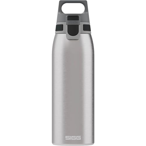 SIGG - Edelstahl Trinkflasche - Shield ONE Brushed - Für Kohlensäurehaltige Getränke Geeignet - Auslaufsicher - Federleicht - BPA-frei - Gebürstet - 1L von SIGG