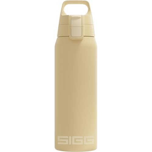 SIGG - Isolierte Trinkflasche - Thermosflasche Shield Therm One Opti Yellow kohlensäurehaltige Getränke - Auslaufsicher - Spülmaschinenfest - BPA-frei - 90% recycelter Edelstahl - Hellgelb - 0,75L von SIGG