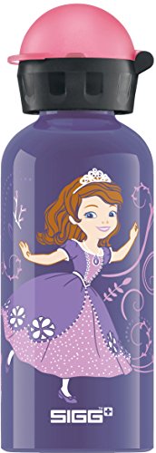 SIGG - Alu Trinkflasche Kinder - Sofia The First - Auslaufsicher - Federleicht - BPA-frei - Klimaneutral Zertifiziert - Violett - 0,4L von SIGG