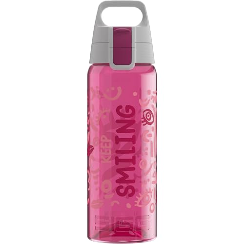 SIGG - Tritan Trinkflasche - Total Color ONE Keep Smiling - Für Kohlensäurehaltige Getränke Geeignet - Spülmaschinenfest - Auslaufsicher - Leicht - BPA-frei - Rosa - 0.6L SIGG - Tritan Trinkflasche - Total Color ONE Keep Smiling - Für Kohlensäurehaltige Getränke Geeignet - Spülmaschinenfest - Auslaufsicher - Leicht - BPA-frei - Rosa - 0.6L von SIGG