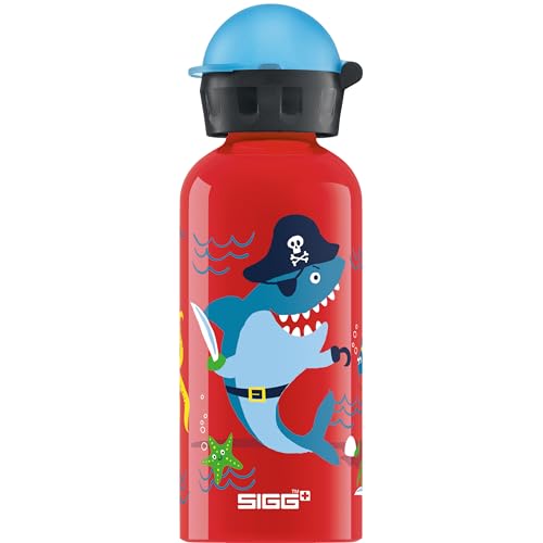 SIGG - Alu Trinkflasche Kinder - KBT Underwater Pirates - Auslaufsicher - Federleicht - BPA-frei - Klimaneutral Zertifiziert - Rot - 0,4L von SIGG